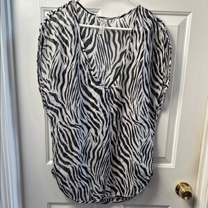 Victoria’s Secret Zebra Print Silk V-Neck Swim Cover-Up
